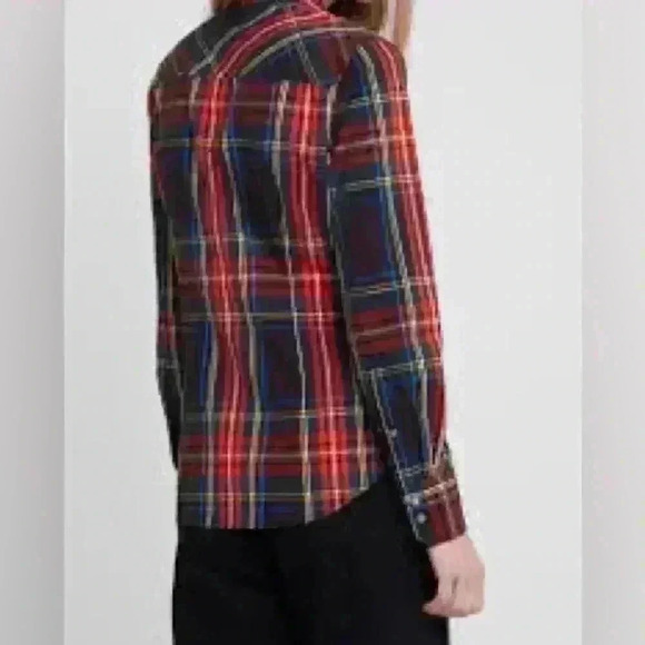 J Crew Christmas tartan holiday plaid long sleeve button front shirt 8 - Picture 1 of 7